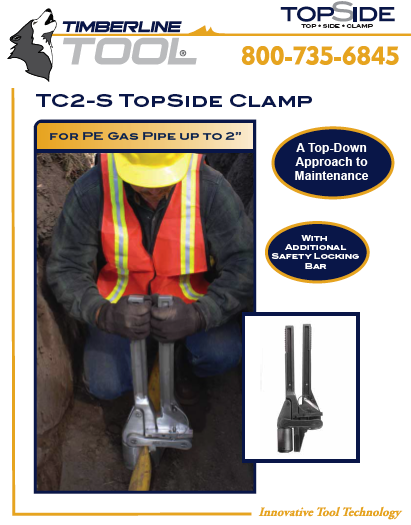 gas clamp, squeeze off, tc2s, tc2-s, timberline tool, squeeze tool, gas tool, pe pipe squeeze